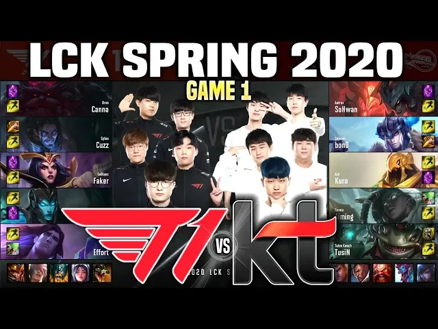 t1 vs kt game 1 highlights lck 2020 w8d3 - skt t1 vs kt rolster game 1 highlights lck 2020 w8d